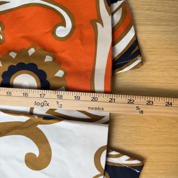 J.Crew Paisley Floral Jacket Womens 4 Orange Navy Excellent Cropped Retro 77388 - Picture 8 of 13